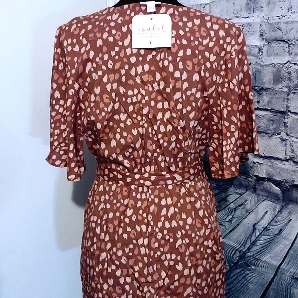 Isabel brand maternity BELTED LEOPARD PRINT TUNIC Size M - Picture 3 of 9